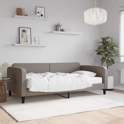 Divano Letto con Materasso-Sofa Letto-Daybed Tortora 100x200 cm in Tessuto 195126