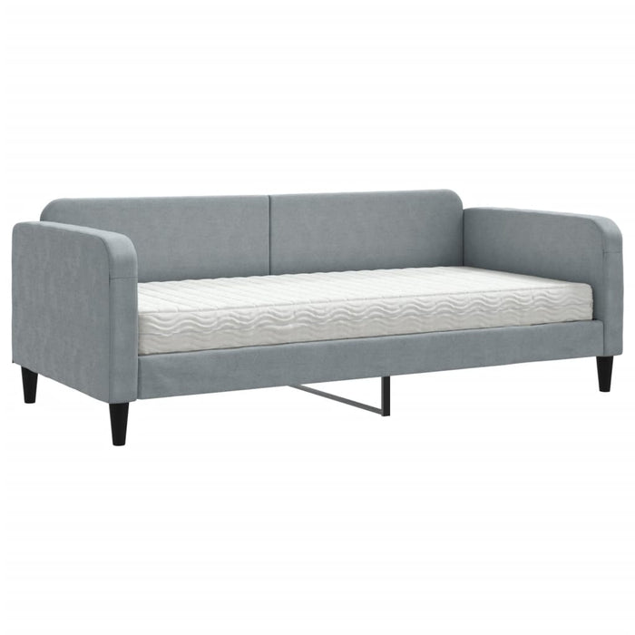 Divano Letto con Materasso-Sofa Letto-Daybed Grigio Chiaro 90x190 cm in Tessuto 656288