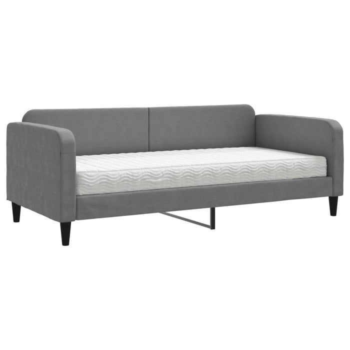 Divano Letto con Materasso-Sofa Letto-Daybed Grigio Scuro 90x190 cm in Tessuto 154115