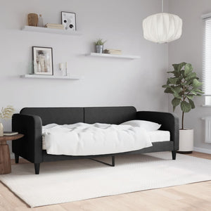 Divano Letto con Materasso-Sofa Letto-Daybed Nero 90x190 cm in Tessuto 296822