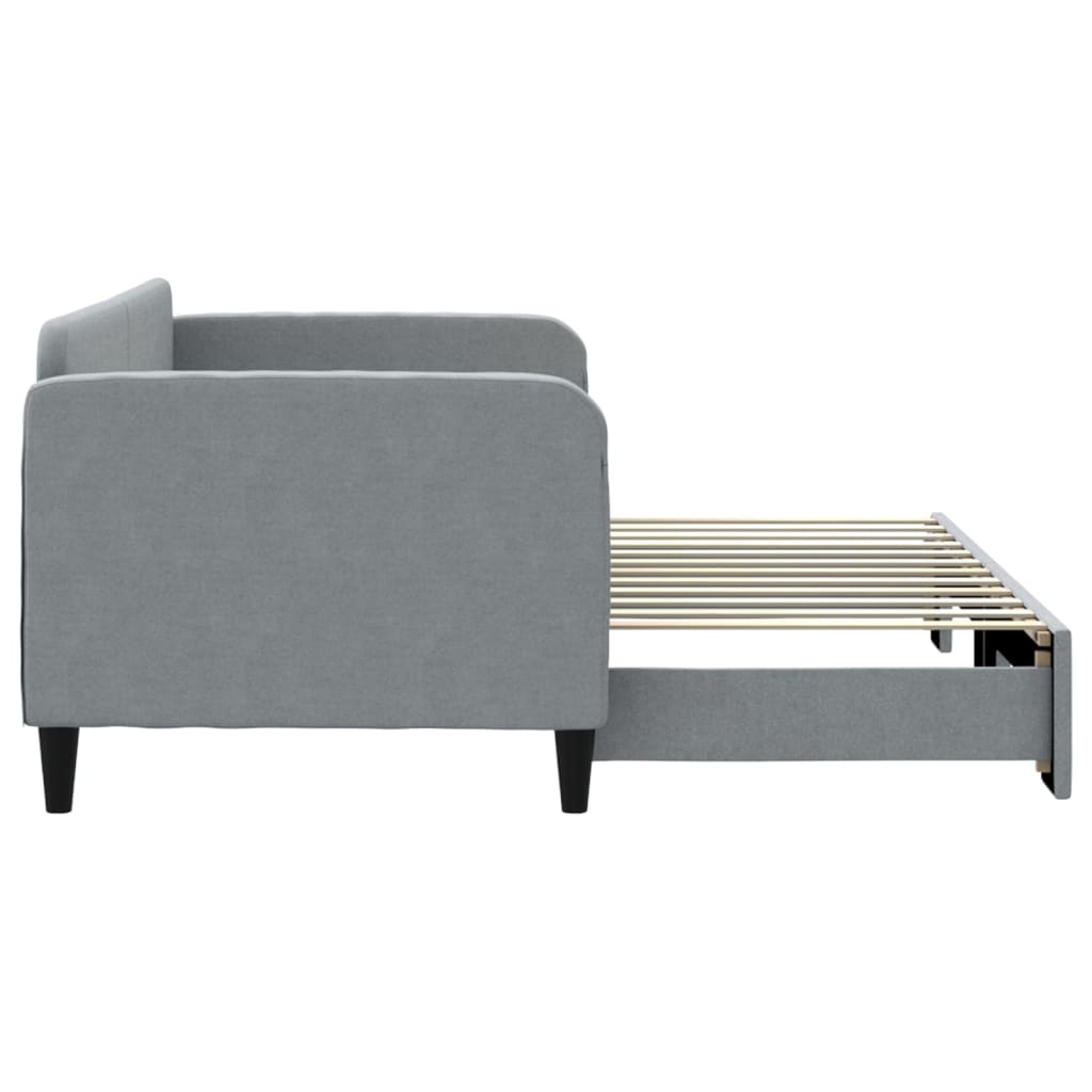 Divano Letto con Letto Estraibile Grigio Chiaro 80x200 Tessuto