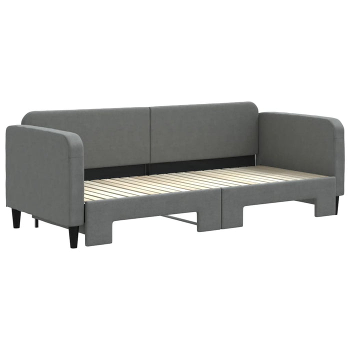 Divano Letto con Letto Estraibile Grigio Scuro 80x200 Tessuto 3196812