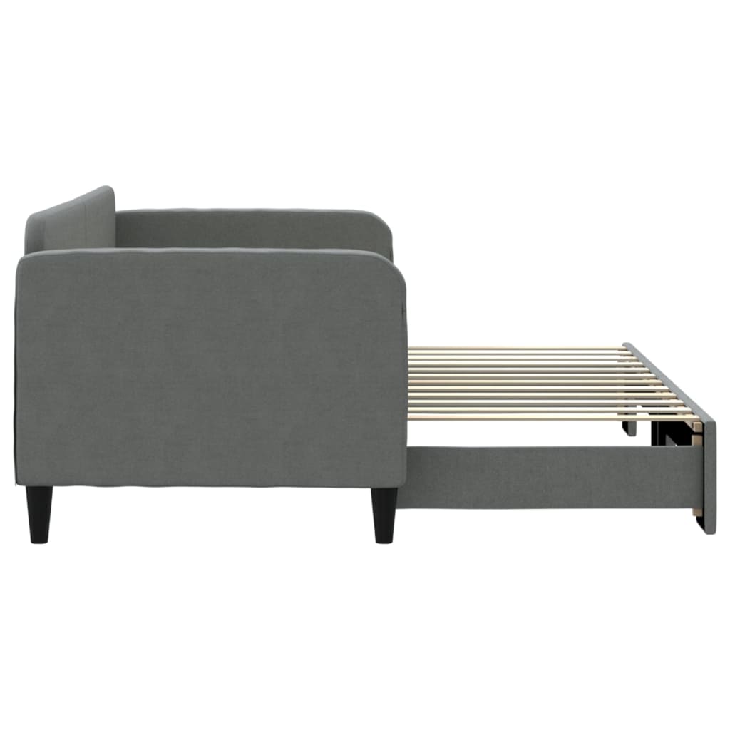 Divano Letto con Letto Estraibile Grigio Scuro 80x200 Tessuto 3196812