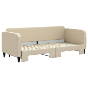 Divano Letto con Letto Estraibile-Sofa Letto-Daybed Crema 80x200 cm Tessuto 228093