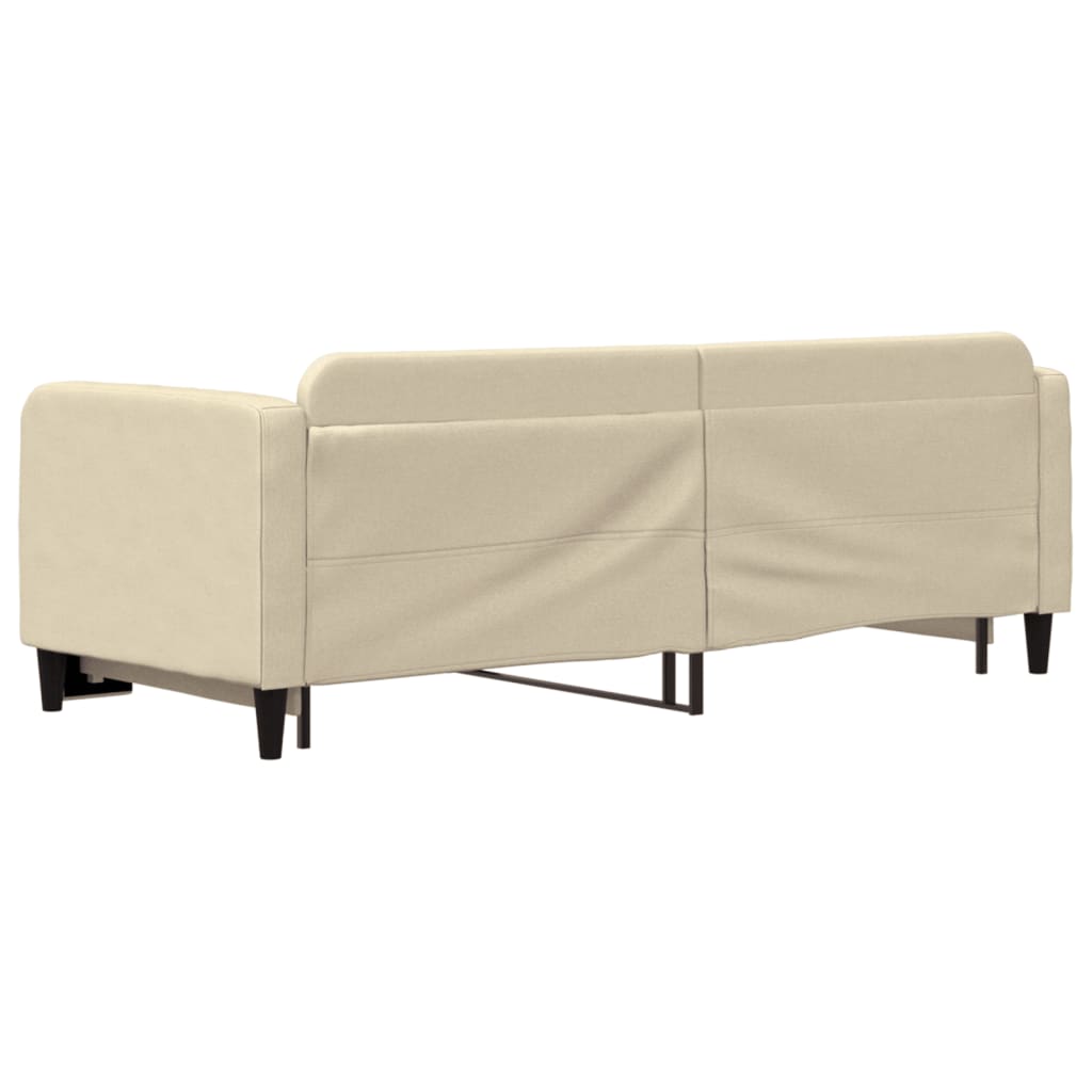 Divano Letto con Letto Estraibile Crema 80x200 cm Tessuto