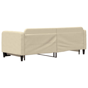 Divano Letto con Letto Estraibile Crema 80x200 cm Tessuto