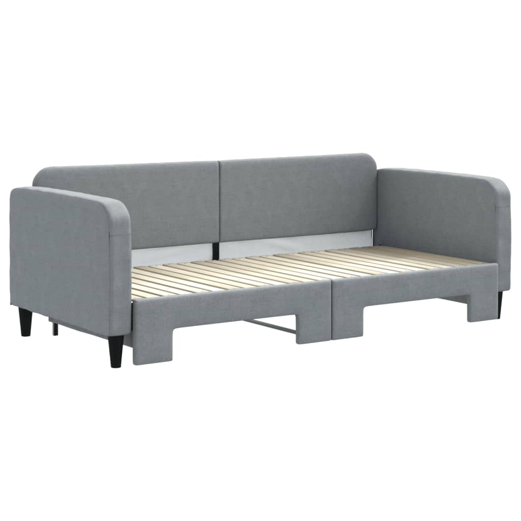 Divano Letto con Letto Estraibile Grigio Chiaro 90x200 Tessuto 3196816