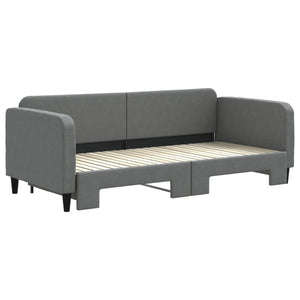 Divano Letto con Letto Estraibile Grigio Scuro 90x200cm Tessuto 3196817