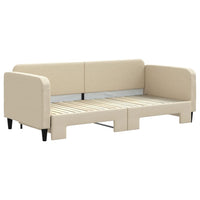 Divano Letto con Letto Estraibile Crema 90x200 cm in Tessuto 3196820