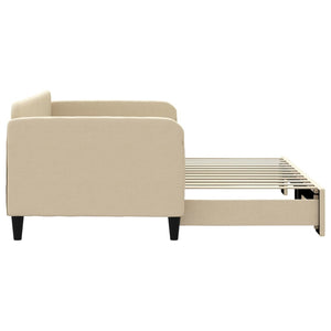 Divano Letto con Letto Estraibile Crema 90x200 cm in Tessuto 3196820