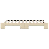 Divano Letto con Letto Estraibile Crema 90x200 cm in Tessuto