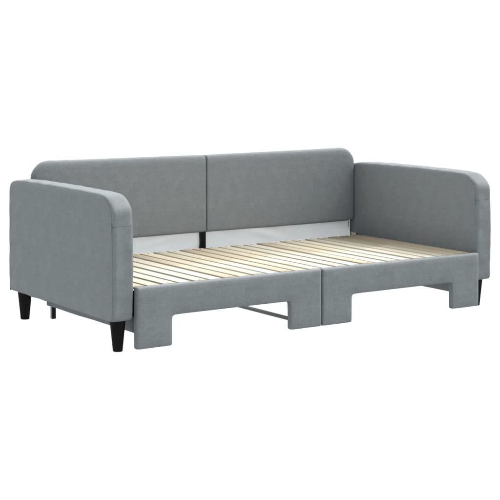 Divano Letto con Letto Estraibile-Sofa Letto-Daybed Grigio Chiaro 100x200 Tessuto 557583