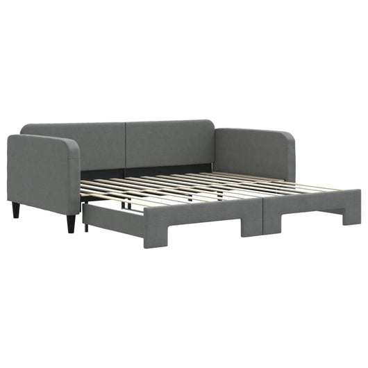 Divano Letto con Letto Estraibile Grigio Scuro 100x200 Tessuto 3196822