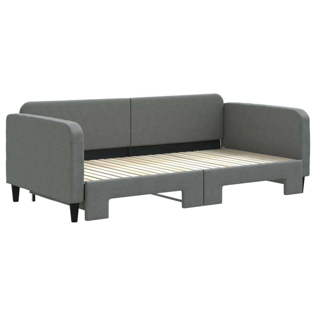 Divano Letto con Letto Estraibile Grigio Scuro 100x200 Tessuto 3196822