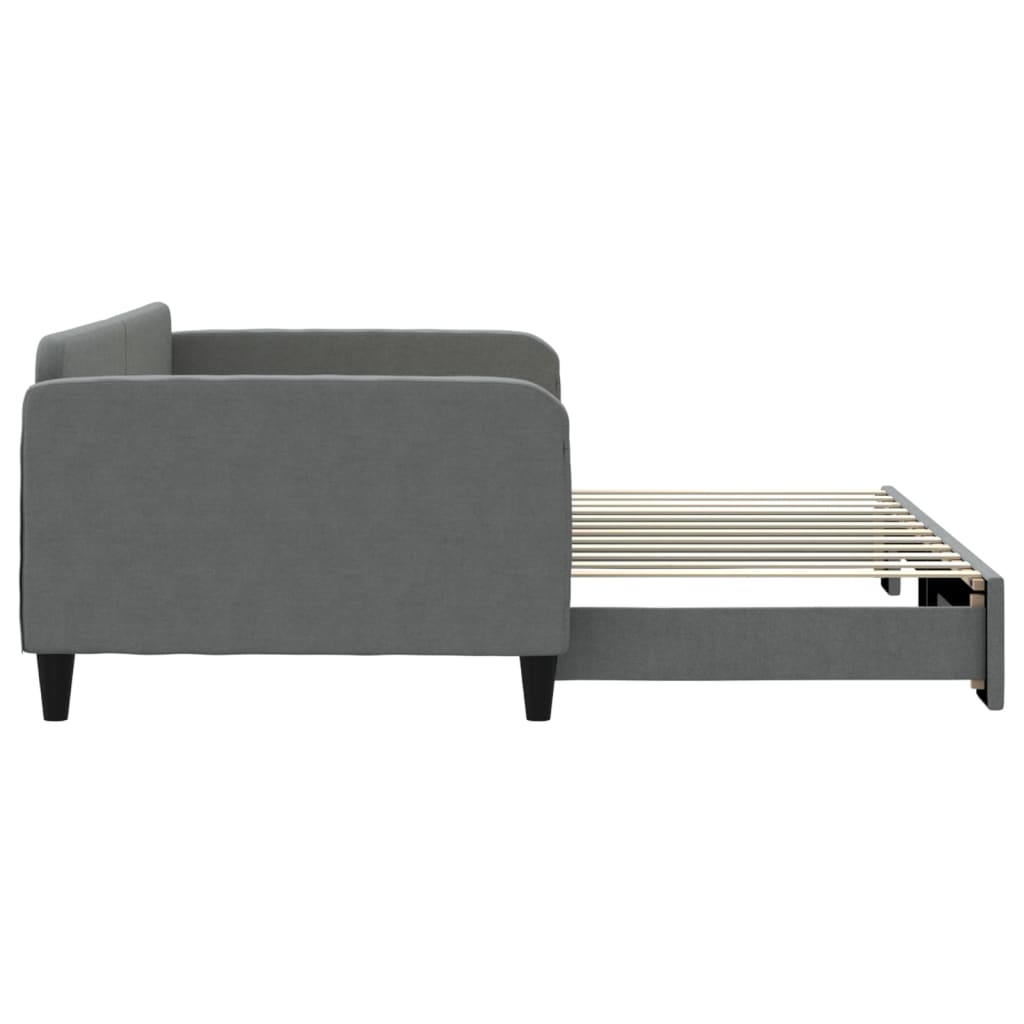 Divano Letto con Letto Estraibile Grigio Scuro 100x200 Tessuto 3196822