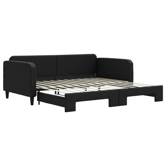 Divano Letto con Letto Estraibile-Sofa Letto-Daybed Nero 100x200 cm in Tessuto 532063