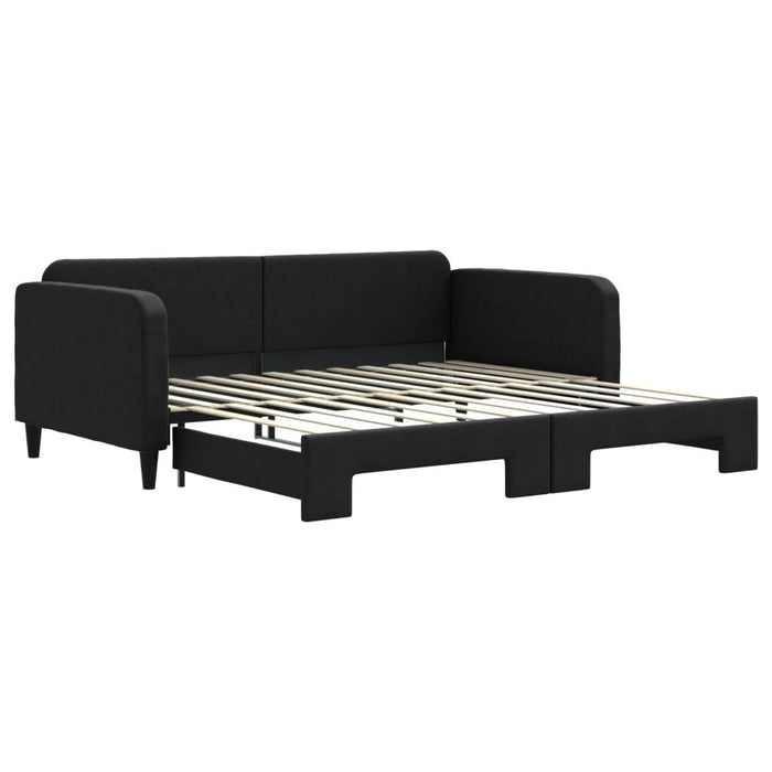 Divano Letto con Letto Estraibile-Sofa Letto-Daybed Nero 100x200 cm in Tessuto 532063