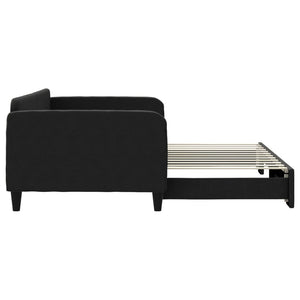 Divano Letto con Letto Estraibile Nero 100x200 cm in Tessuto 3196823