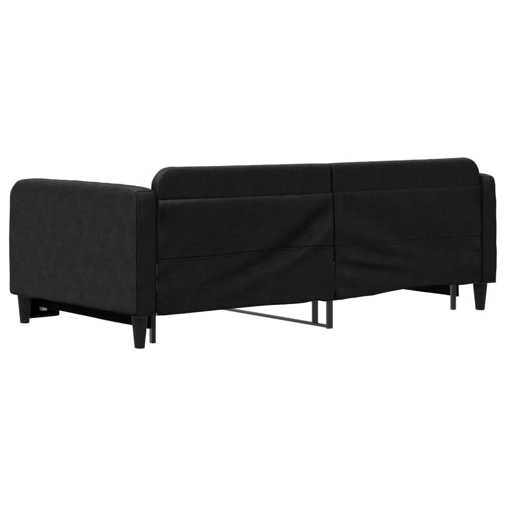 Divano Letto con Letto Estraibile Nero 100x200 cm in Tessuto 3196823