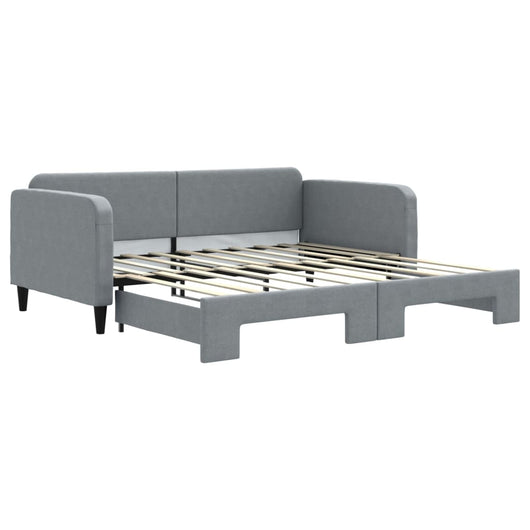 Divano Letto con Letto Estraibile Grigio Chiaro 90x190 Tessuto 3196826