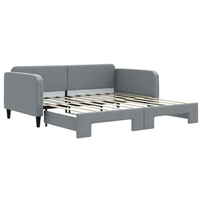 Divano Letto con Letto Estraibile Grigio Chiaro 90x190 Tessuto 3196826