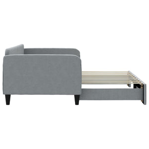 Divano Letto con Letto Estraibile Grigio Chiaro 90x190 Tessuto