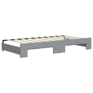 Divano Letto con Letto Estraibile Grigio Chiaro 90x190 Tessuto 3196826