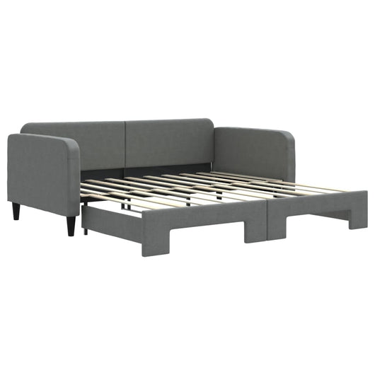 Divano Letto con Letto Estraibile Grigio Scuro 90x190cm Tessuto 3196827