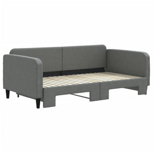 Divano Letto con Letto Estraibile Grigio Scuro 90x190cm Tessuto 3196827