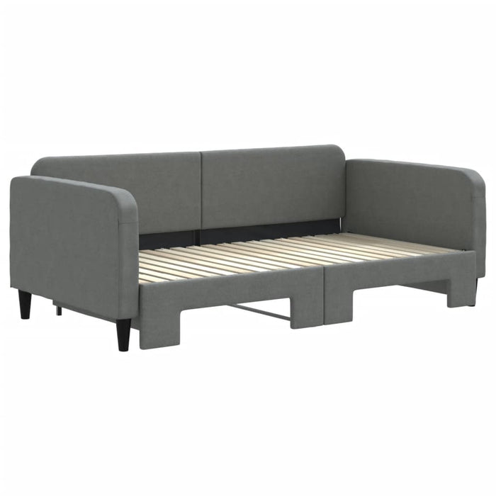 Divano Letto con Letto Estraibile Grigio Scuro 90x190cm Tessuto 3196827