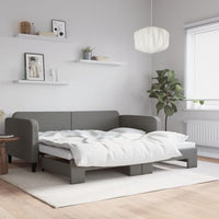 Divano Letto con Letto Estraibile Grigio Scuro 90x190cm Tessutocod mxl 130572