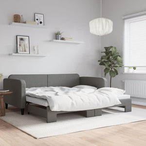 Divano Letto con Letto Estraibile-Sofa Letto-Daybed Grigio Scuro 90x190cm Tessuto 197201