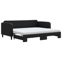 Divano Letto Estraibile con Materassi Nero 90x200 cm in Tessuto 3196836