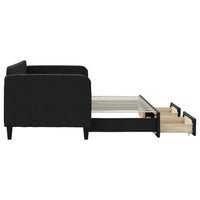 Divano Letto Estraibile con Cassetti Nero 80x200 cm in Tessuto 3196849