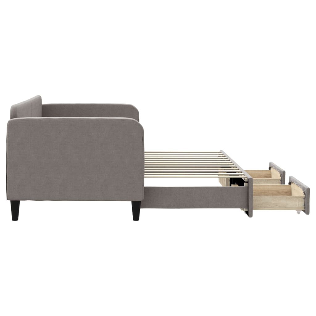 Divano Letto Estraibile con Cassetti Tortora 80x200 cm Tessuto 3196850
