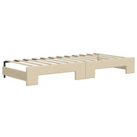 Divano Letto Estraibile con Cassetti Crema 80x200 cm in Tessuto 3196851