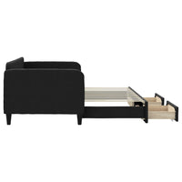 Divano Letto Estraibile con Cassetti Nero 90x200 cm in Tessuto 3196854