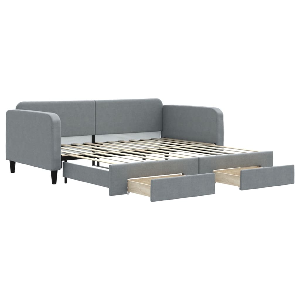 Divano Letto Estraibile Cassetti Grigio Chiaro 100x200 Tessutocod mxl 106647