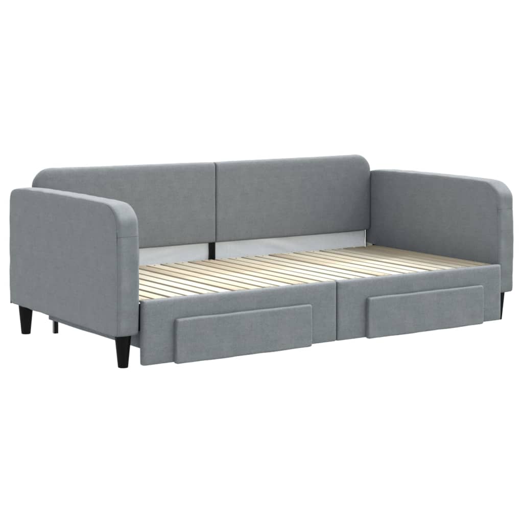 Divano Letto Estraibile Cassetti Grigio Chiaro 100x200 Tessutocod mxl 106647