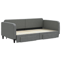 vidaXL Divano Letto Estraibile Cassetti Grigio Scuro 100x200cm Tessuto