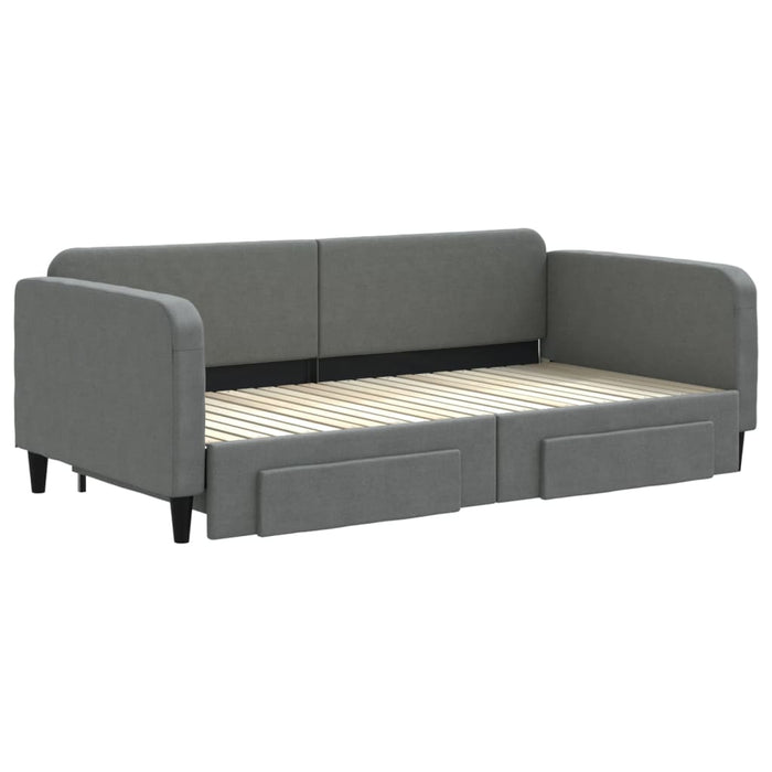 vidaXL Divano Letto Estraibile Cassetti Grigio Scuro 100x200cm Tessuto