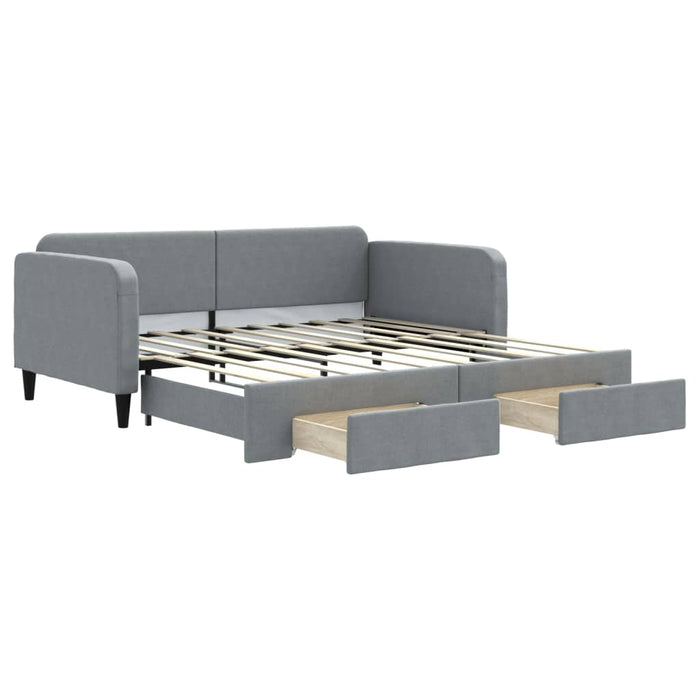 Divano Letto Estraibile Cassetti Grigio Chiaro 90x190cm Tessutocod mxl 106639