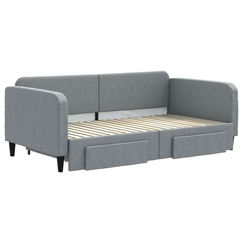Divano Letto Estraibile Cassetti Grigio Chiaro 90x190cm Tessutocod mxl 106639