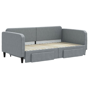 Divano Letto Estraibile Cassetti Grigio Chiaro 90x190cm Tessutocod mxl 106639