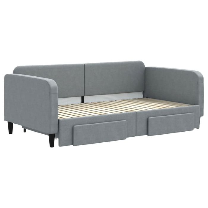 Divano Letto Estraibile Cassetti Grigio Chiaro 90x190cm Tessutocod mxl 106639