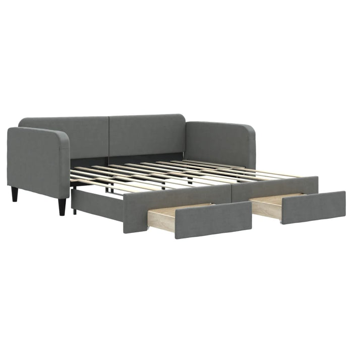 Divano Letto Estraibile Cassetti Grigio Scuro 90x190cm Tessutocod mxl 82714