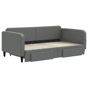 Divano Letto Estraibile Cassetti Grigio Scuro 90x190cm Tessutocod mxl 82714