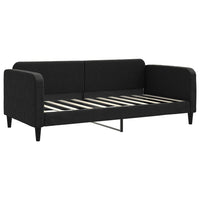 Divano Letto Estraibile con Cassetti Nero 90x190 cm in Tessuto