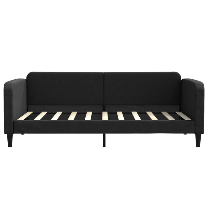 Divano Letto Estraibile con Cassetti Nero 90x190 cm in Tessuto