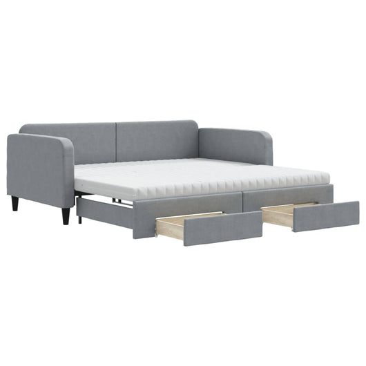 Divano Letto Estraibile Cassetti Grigio Chiaro 100x200 Tessutocod mxl 82730